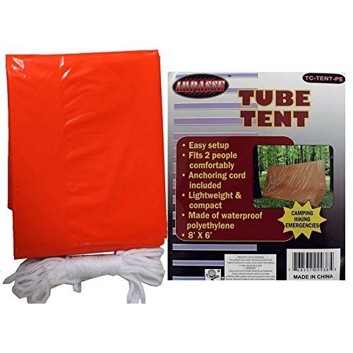  Hawk Orange 8 x 6 11 OZ TUBE TENT - Camping, Backpacking or Backyard Sleep Overs