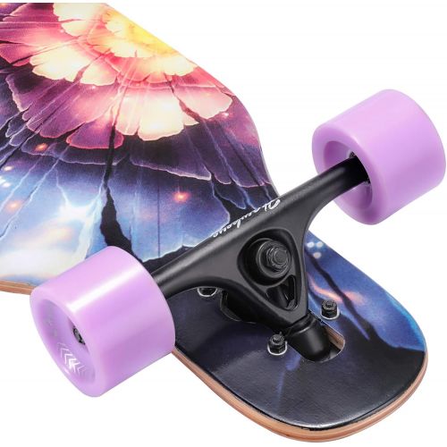  Hawkeye 41 inch Freeride Longboard 8 Layer Canadian Maple Wood Skateboard Complete Cruiser, Cruiser for Cruising, Carving, Freestyle and Downhill