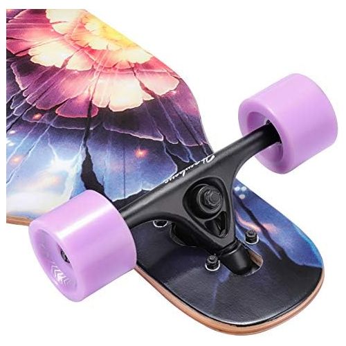  HawkEye 41 inch Freeride Longboard 8 Layer Canadian Maple Wood Skateboard Complete Cruiser, Cruiser for Cruising, Carving, Freestyle and Downhill