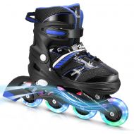 Hawkeye Inline Skates for Kids and Adults with Light Up Wheels, Adjustable Roller Skates for Boys Girls and Youth, Men and Women