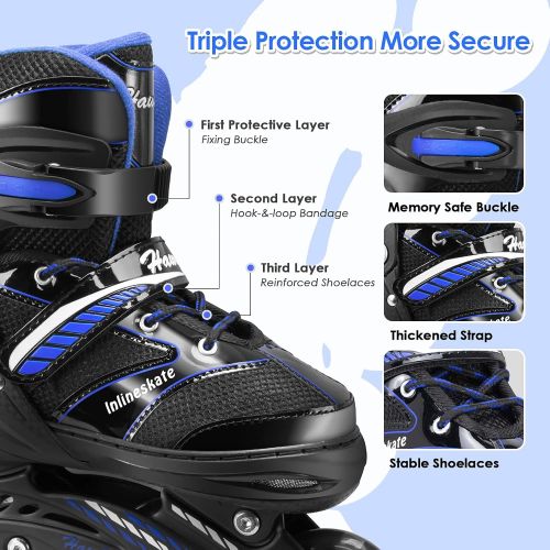  Hawkeye Inline Skates for Kids and Adults with Light Up Wheels, Adjustable Roller Skates for Boys Girls and Youth, Men and Women