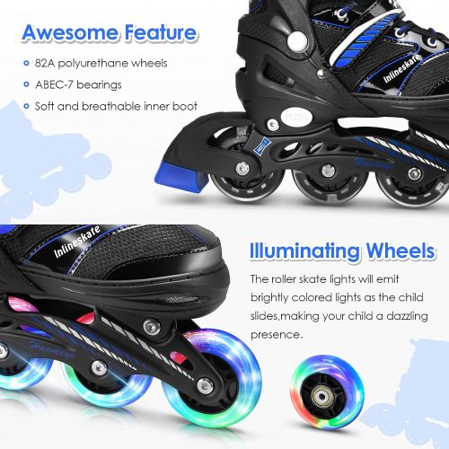  Hawkeye Inline Skates for Kids and Adults with Light Up Wheels, Adjustable Roller Skates for Boys Girls and Youth, Men and Women