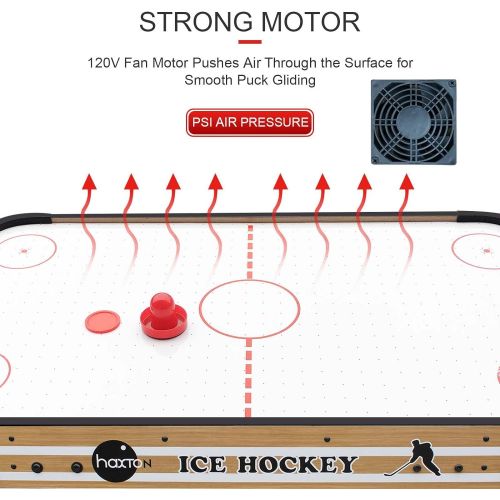  HaxTON Kids Air Hockey Table Game: Tabletop Ice Hockey Table for Kids and Adults with 2 Pushers, 2 Air Hockey Pucks Commercial Air Hockey Table, Indoor Hockey Set for Kids