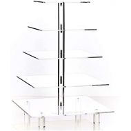 Hayley Cherie 5-Tier Square Cupcake Stand - Tiered Cake Stand - Dessert or Cupcake Tower