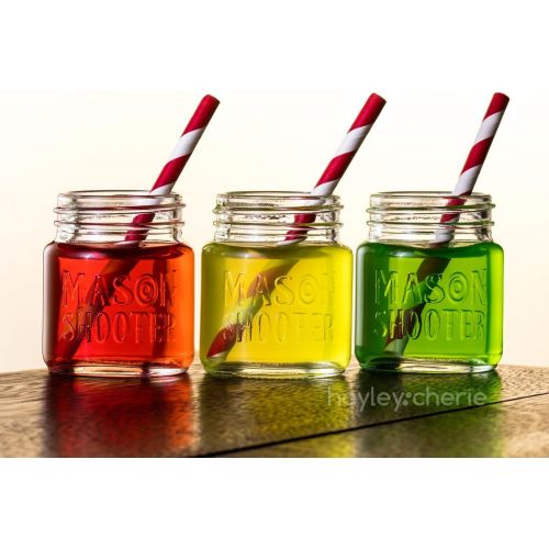  [아마존베스트]Hayley Cherie - Mason Jar Shot Glasses with Lids (Set of 8)  Mini Mason Shooter Glass - 2 Ounces - For Drinks, Liquor, Favors, Desserts, Parties, Birthdays, Gifts