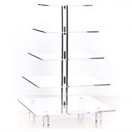 Hayley Cherie 5-Tier Square Cupcake Stand - Tiered Cake Stand - Dessert or Cupcake Tower