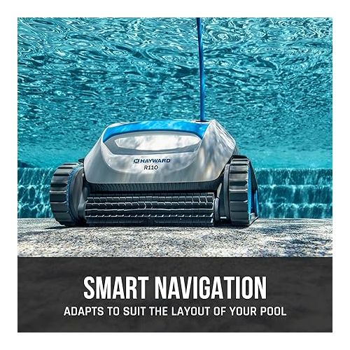  Hayward The Pool Cleaner R110 Robotic Cleaner (2024 New) - Top Loading Easy Clean Basket, Smart Navigation, Programmable Timer, Fine/Ultra Fine Filters for In-Ground and Above Ground Pools up to 33ft