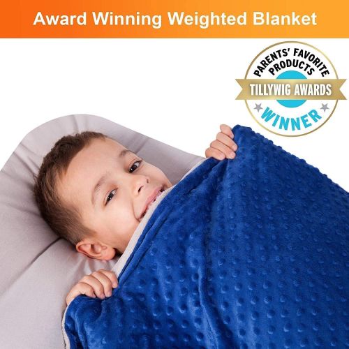  [아마존베스트]Hazli Super Soft 5 Lbs Weighted Blanket for Kids with Removable Cover - 36 x 48 Children Heavy Blanket for Boys Between 40-60 lbs - Kids Weighted Blankets