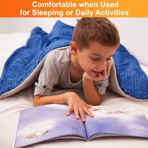  [아마존베스트]Hazli Super Soft 5 Lbs Weighted Blanket for Kids with Removable Cover - 36 x 48 Children Heavy Blanket for Boys Between 40-60 lbs - Kids Weighted Blankets