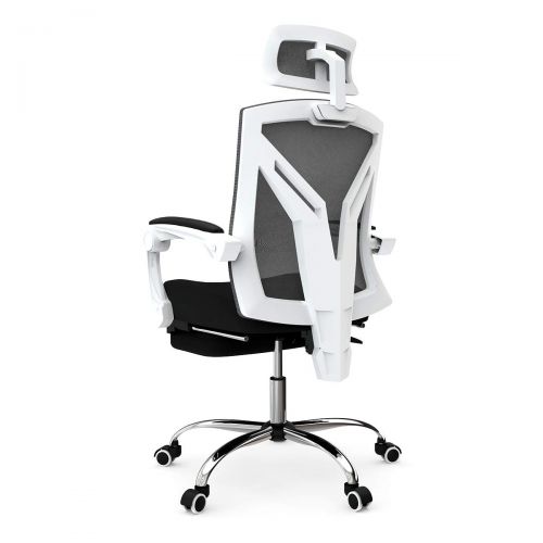  Hbada Ergonomic Office Chair - High-Back Desk Chair Racing Style with Lumbar Support - Height Adjustable Seat,Headrest- Breathable Mesh Back - Soft Foam Seat Cushion with Footrest,