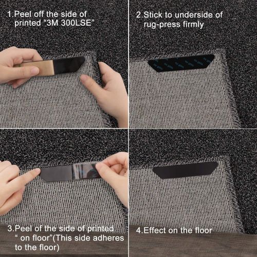  Hbitsae Rug Gripper 12 Pack,Anti Slip Rug Pad,Keeps Your Rug in Place & Makes Corners Flat,Reusable Adhesive Pad