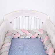 [아마존베스트]Hbitsae Baby Braided Crib Bumper Knotted Plush Protective Decorative Nursery Gift Pillow for Newborns...