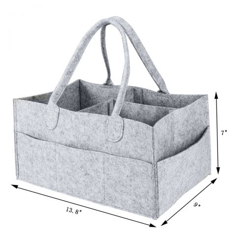  Hblife Baby Diaper Caddy Organizer HBlife Nursery Storage Bin Portable Diaper with Changeable Compartments for Newborn Registry Must Haves Baby Wipes Shower Gift (Grey)