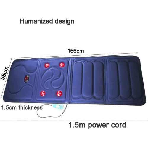  Hcwlxjy Massage Mattress Multifunction Electric Infrared Heated Pad Massage Cushion Full Body Home Collapsible Massager Mat Therapy Heating Pad,Relieve Neck,Blue,168cmx58cm