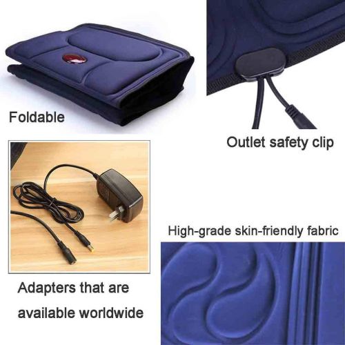  Hcwlxjy Massage Mattress Multifunction Electric Infrared Heated Pad Massage Cushion Full Body Home Collapsible Massager Mat Therapy Heating Pad,Relieve Neck,Blue,168cmx58cm