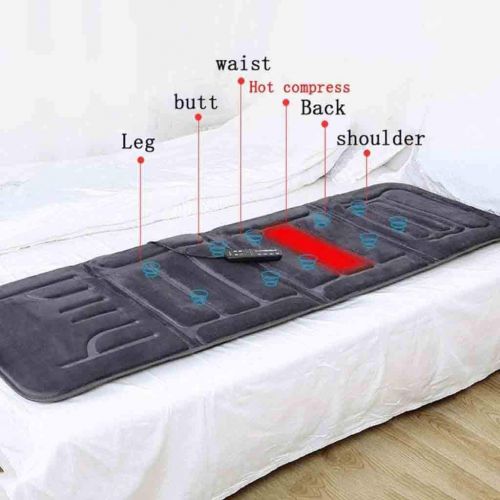  Hcwlxjy Full Body Massager Mattress Therapy Multi-Function with Heat 10 Motors Vibrating Massage Pad for Neck and Back,Lumbar Calf Muscle Relaxation,Gray,175cmx57cm