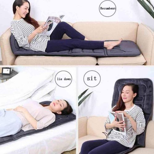  Hcwlxjy Full Body Massager Mattress Therapy Multi-Function with Heat 10 Motors Vibrating Massage Pad for Neck and Back,Lumbar Calf Muscle Relaxation,Gray,175cmx57cm