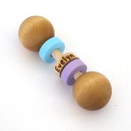 Hcwoodcraft Waldorf Baby Rattle - Personalized Baby Toy - Wooden Rattle - Teething Toy