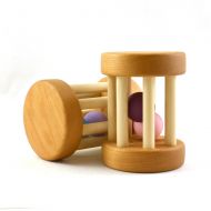 Hcwoodcraft Cherry Rolling Rattle Toy - Select Any Two Colors - Stocking Stuffer - Christmas Gift