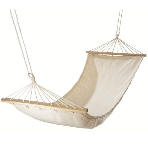  Hdcwz Cotton Canvas White Hammock  Band Wooden Pole Individual Indoor Lifts Outdoor Leisure  Adult Picnic Hammock Camping Swing