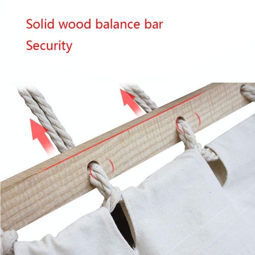  Hdcwz Cotton Canvas White Hammock  Band Wooden Pole Individual Indoor Lifts Outdoor Leisure  Adult Picnic Hammock Camping Swing