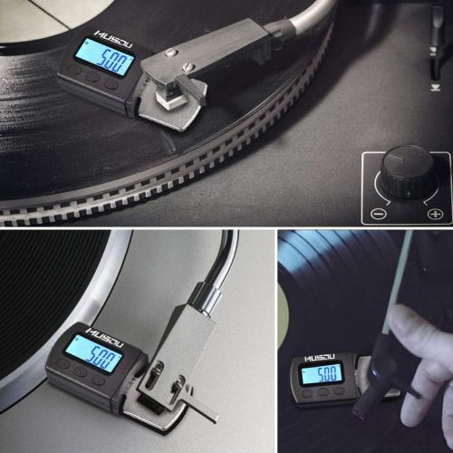  Musou Digital Turntable Stylus Force Scale Gauge 0.01g Blue LCD Backlight,Tracking Force Pressure Gauge/Scale for Tonearm Phono Cartridge