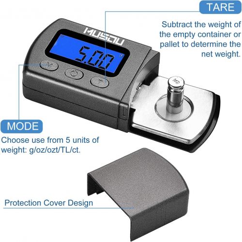  Musou Digital Turntable Stylus Force Scale Gauge 0.01g Blue LCD Backlight,Tracking Force Pressure Gauge/Scale for Tonearm Phono Cartridge