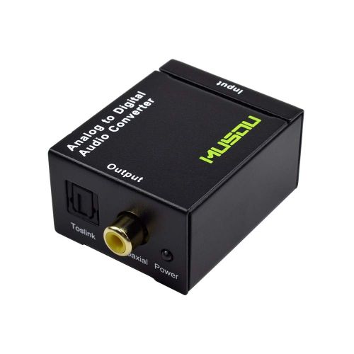  [아마존베스트]Musou RCA Analog to Digital Optical Toslink Coaxial Audio Converter Adapter with Optical Cable Power Adapter