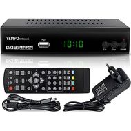 hd line Tempo 4000 DVB T2 Receiver HEVC/H.265 H.264 / MPEG2 MPEG4 / 1080i 1080p Standard (Full hd 1080P, HDMI, SCART, USB 2.0) Automatic installation Black