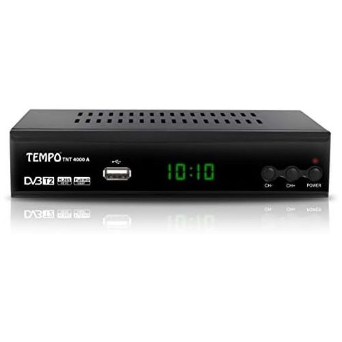  hd line Tempo 4000 DVB T2 Receiver HEVC/H.265 H.264 / MPEG2 MPEG4 / 1080i 1080p Standard (Full hd 1080P, HDMI, SCART, USB 2.0) Automatic installation Black