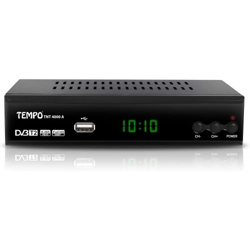  hd line Tempo 4000 DVB T2 Receiver HEVC/H.265 H.264 / MPEG2 MPEG4 / 1080i 1080p Standard (Full hd 1080P, HDMI, SCART, USB 2.0) Automatic installation Black