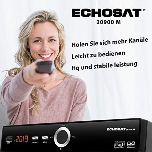  hd line Echosat 20900 Digital Satellite Receiver (HDTV, DVB S/S2, HDMI, SCART, 2x USB 2.0, Full hd 1080p) [Pre programmed for Astra Hotbird Tuerksat]