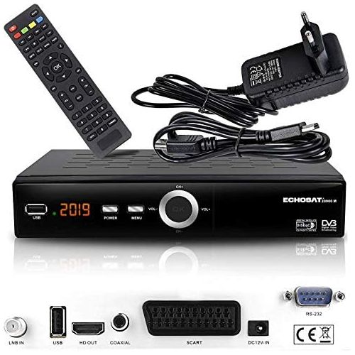  hd line Echosat 20900 Digital Satellite Receiver (HDTV, DVB S/S2, HDMI, SCART, 2x USB 2.0, Full hd 1080p) [Pre programmed for Astra Hotbird Tuerksat]