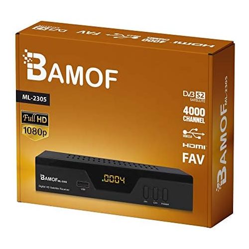  hd line Bamof 2305 Digital Satellite Satellite Receiver (HDTV, DVB S/S2, HDMI, SCART, 2x USB 2.0, Full hd 1080p) [Pre programmed for Astra Hotbird Tuerksat] [Energy Class A++]