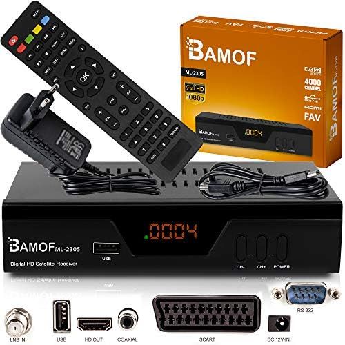  hd line Bamof 2305 Digital Satellite Satellite Receiver (HDTV, DVB S/S2, HDMI, SCART, 2x USB 2.0, Full hd 1080p) [Pre programmed for Astra Hotbird Tuerksat] [Energy Class A++]