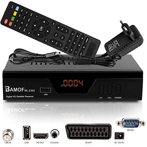  hd line Bamof 2305 Digital Satellite Satellite Receiver (HDTV, DVB S/S2, HDMI, SCART, 2x USB 2.0, Full hd 1080p) [Pre programmed for Astra Hotbird Tuerksat] [Energy Class A++]