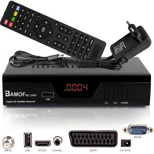  hd line Bamof 2305 Digital Satellite Satellite Receiver (HDTV, DVB S/S2, HDMI, SCART, 2x USB 2.0, Full hd 1080p) [Pre programmed for Astra Hotbird Tuerksat] [Energy Class A++]