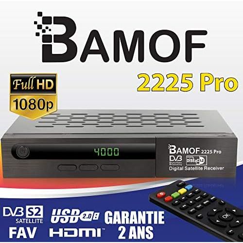  Hd-line Bamof 2225 PRO Digital Satellite Receiver (HDTV, DVB S /DVB S2, HDMI, SCART, 2x USB, Full HD 1080p) [Pre programmed for Astra, Hotbird and Tuerksat] + HDMI Cable