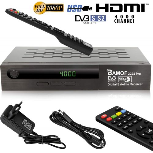  Hd-line Bamof 2225 PRO Digital Satellite Receiver (HDTV, DVB S /DVB S2, HDMI, SCART, 2x USB, Full HD 1080p) [Pre programmed for Astra, Hotbird and Tuerksat] + HDMI Cable