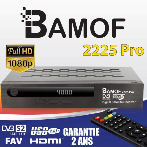  Hd-line Bamof 2225 PRO Digital Satellite Receiver (HDTV, DVB S /DVB S2, HDMI, SCART, 2x USB, Full HD 1080p) [Pre programmed for Astra, Hotbird and Tuerksat] + HDMI Cable