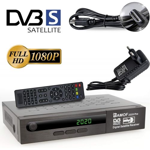  Hd-line Bamof 2225 PRO Digital Satellite Receiver (HDTV, DVB S /DVB S2, HDMI, SCART, 2x USB, Full HD 1080p) [Pre programmed for Astra, Hotbird and Tuerksat] + HDMI Cable