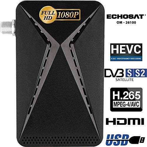  Hd-line Echosat OM 26100 Mini Satellite Receiver DVB S/S2 Satellite Receiver Full HD 1080 P HDMI 2 x USB 2.0 HDTV [Digital Satellite Receiver] Astra Hotbird Tuerksat Black