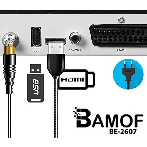  Hd-line Bamof BE 2607 Digital Satellite Satellite Receiver (HDTV, DVB S/S2, HDMI, SCART, 2x USB 2.0, Full HD 1080p) [Pre programmed for Astra Hotbird Tuerksat] [Energy Class A++]