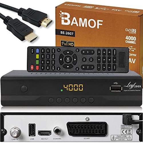  Hd-line Bamof BE 2607 Digital Satellite Satellite Receiver (HDTV, DVB S/S2, HDMI, SCART, 2x USB 2.0, Full HD 1080p) [Pre programmed for Astra Hotbird Tuerksat] [Energy Class A++]