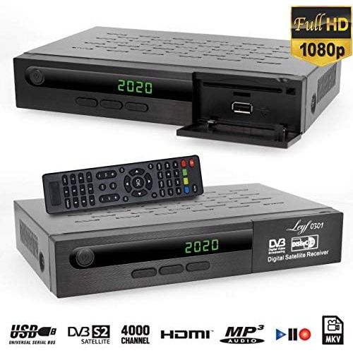  Hd-line Leyf Satellite Receiver PVR Recording Function Digital Satellite Receiver (HDTV, DVB S /DVB S2, HDMI, SCART, 2x USB, Full HD 1080p) [Pre Programmed for Astra, Hotbird and Tuerksat]