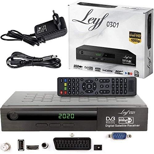  Hd-line Leyf Satellite Receiver PVR Recording Function Digital Satellite Receiver (HDTV, DVB S /DVB S2, HDMI, SCART, 2x USB, Full HD 1080p) [Pre Programmed for Astra, Hotbird and Tuerksat]