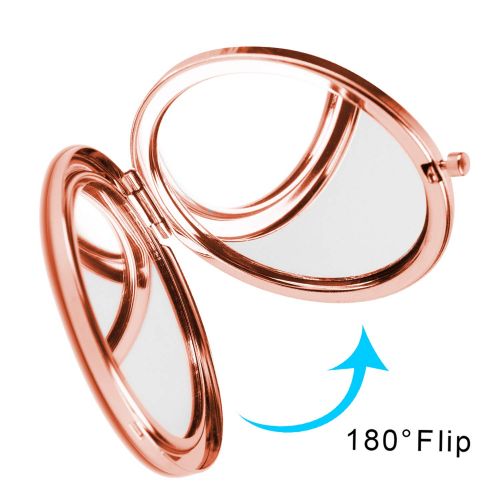  HeaLife Paris Eiffel Tower Compact Mirror Rose Gold Travle Makeup Mirror [New Version] Double Sides...