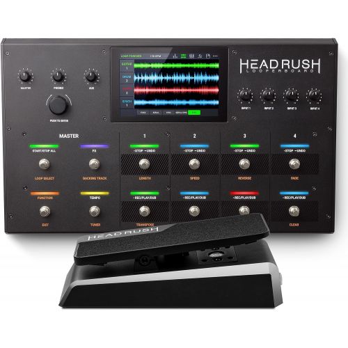  HeadRush Looperboard and Expression Pedal Bundle ? Looper for Electric Guitar, Bass and Vocalists with 7-Inch Touchscreen and Expression Pedal