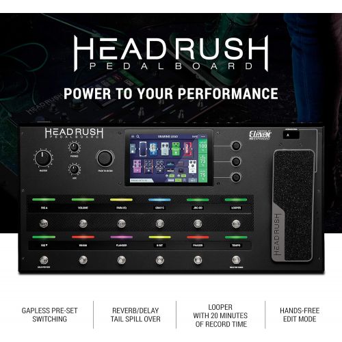 HeadRush Pedalboard Guitar Amp & FX Modelling Processor With Eleven HD Expanded DSP Software, 7-Inch Touchscreen, Expression Pedal, Built-in Looper, IR Support and USB Audio Conn
