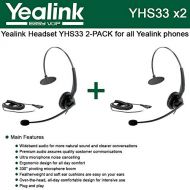 Yealink YHS33 2-PACK Wideband Headset for Yealink IP Phones, plug and play